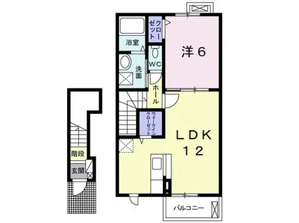 シャイン21 II(1LDK/2階)の間取り写真