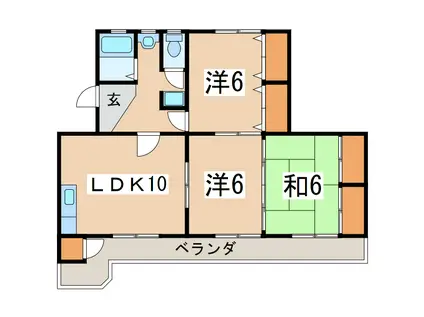 グリーンハイム(3LDK/2階)の間取り写真