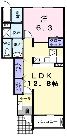 アレグリア・K(1LDK/1階)の間取り写真
