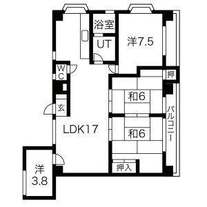 Tテラス赤坪(4LDK/2階)の間取り写真