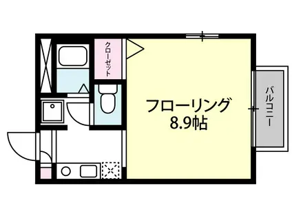 グランメールB(1K/1階)の間取り写真