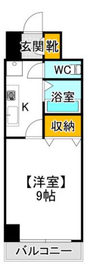 グランデール野田(1K/6階)の間取り写真