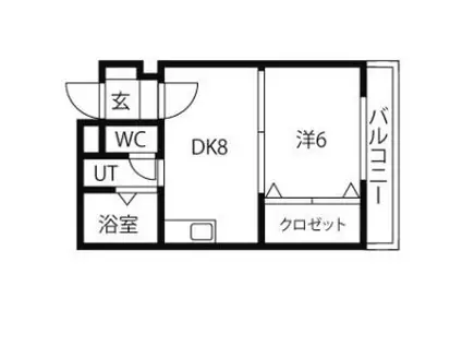 ドミローレル第8(1DK/11階)の間取り写真