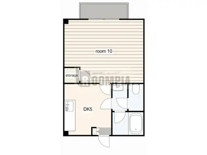 丸山ビル(1DK/2階)の間取り写真