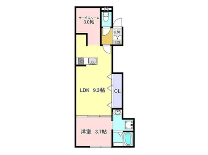 AULU MATSUOKA K I(1SLDK/2階)の間取り写真