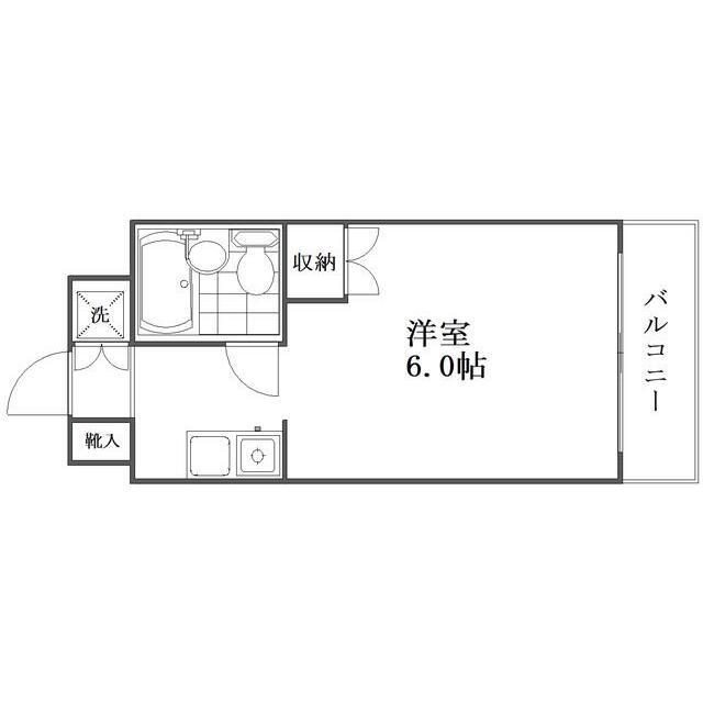 スカイコート戸塚(ワンルーム/4階)の間取り写真