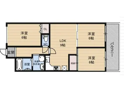 パストラーレ大西(3LDK/5階)の間取り写真