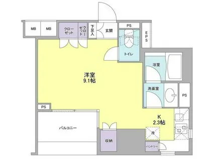 コンフォリア池袋DEUX(ワンルーム/2階)の間取り写真
