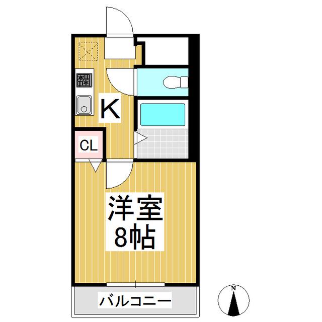 クイーンディオールマンション(1K/3階)の間取り写真