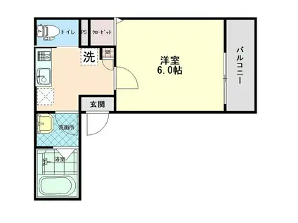 インディゴノワール川越(1K/2階)の間取り写真