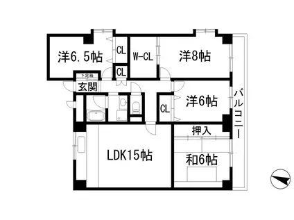 レジデンスウイングス室町ビル(4SLDK/6階)の間取り写真