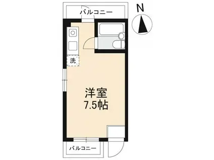 BOX・T(ワンルーム/1階)の間取り写真