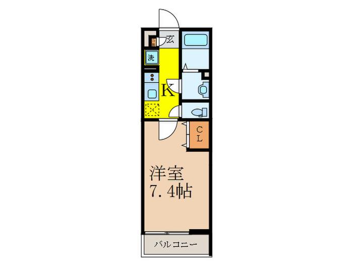 リブリ・茨木春日II(1K/3階)の間取り写真