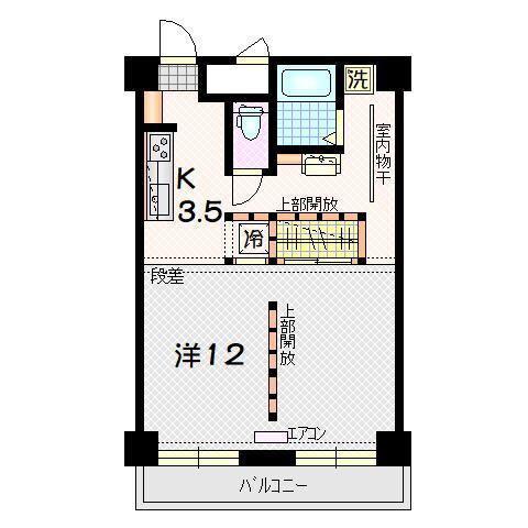 ユーゲントハイム盛岡(1K/4階)の間取り写真