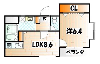 アンビエンス小倉駅前(1LDK/7階)の間取り写真