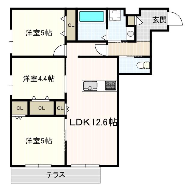 TIAMAT(3LDK/1階)の間取り写真