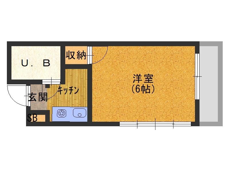 レナジア萱島(ワンルーム/4階)の間取り写真