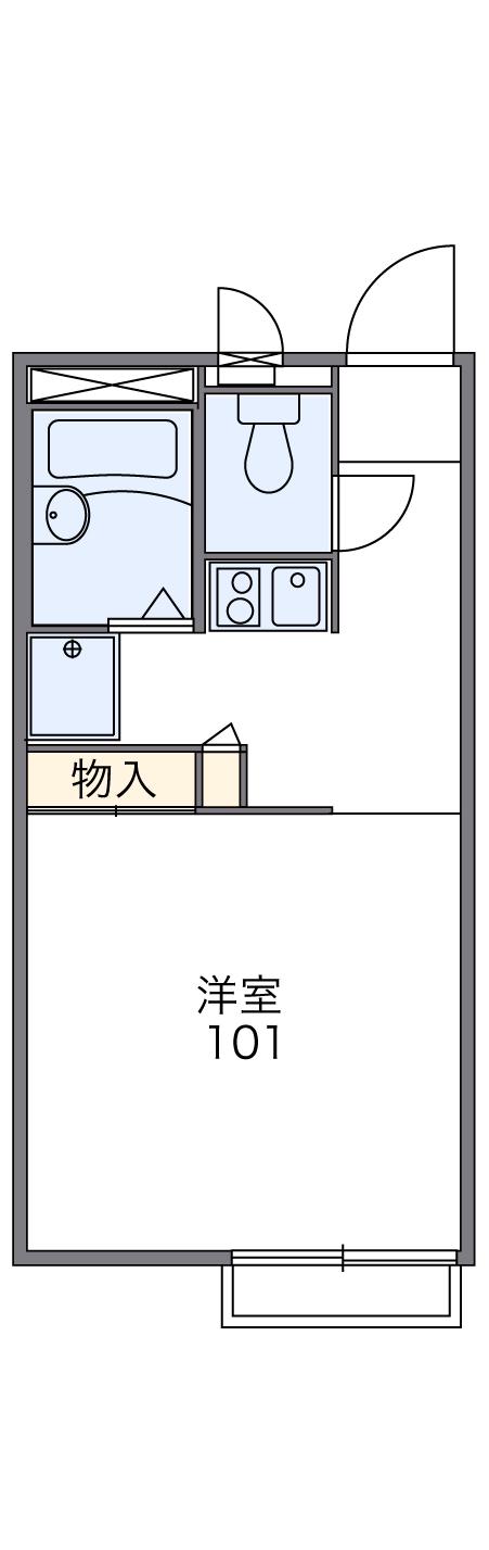 レオパレスTAMABE(1K/1階)の間取り写真