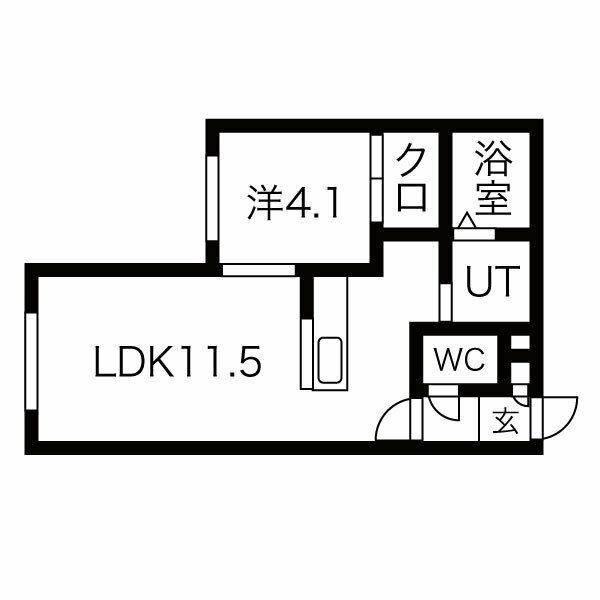 L/R N18(1LDK/4階)の間取り写真
