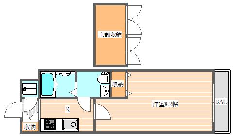 ギャランティー21博多 ORIENT BLD NO66(1K/10階)の間取り写真