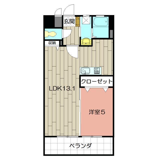 THE SQUARE・KOBAI PREMIUM(1LDK/4階)の間取り写真