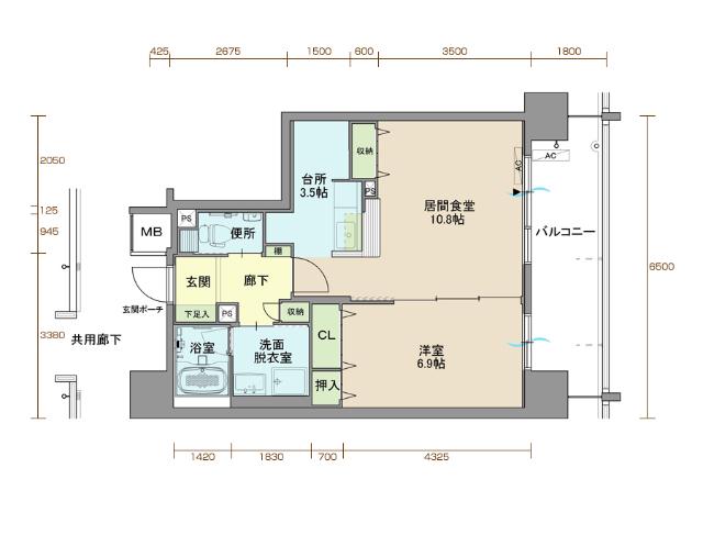 ウィステリア北小路(1LDK/2階)の間取り写真