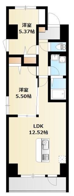 ミリアビタNO.42(2LDK/4階)の間取り写真