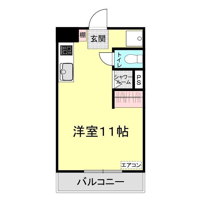 コートヴィラージュ22(ワンルーム/2階)の間取り写真