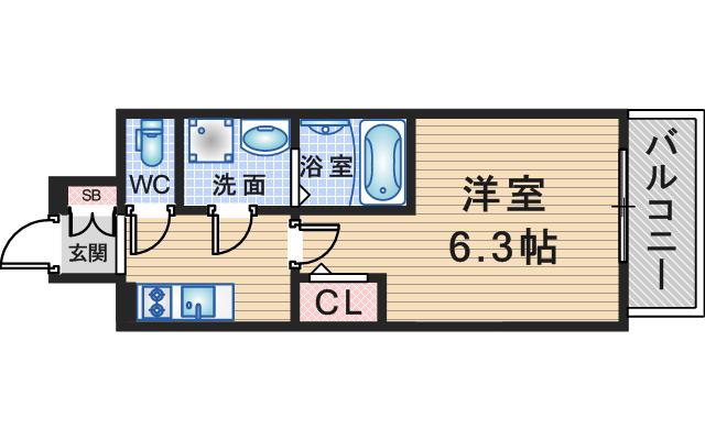CREST TAPP 庄内(1K/9階)の間取り写真