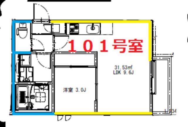 GRANDTIC AUBE(1LDK/1階)の間取り写真