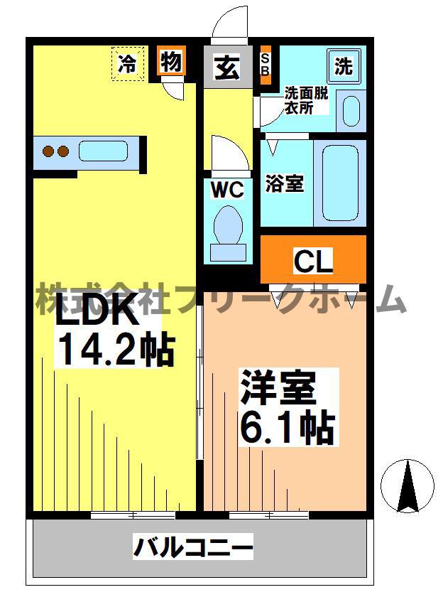 ソレアード(1LDK/2階)の間取り写真