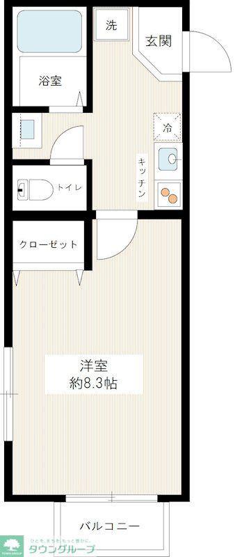 キャメル西川口(1K/1階)の間取り写真