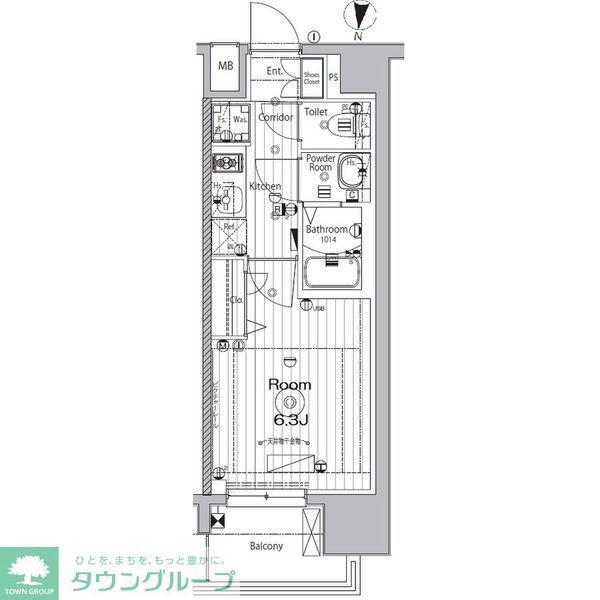 メイクス矢場町(1K/8階)の間取り写真