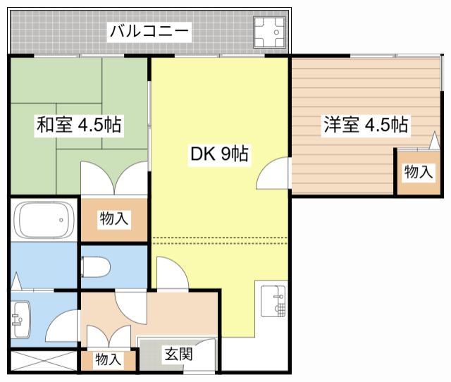 生出マンション(2DK/3階)の間取り写真