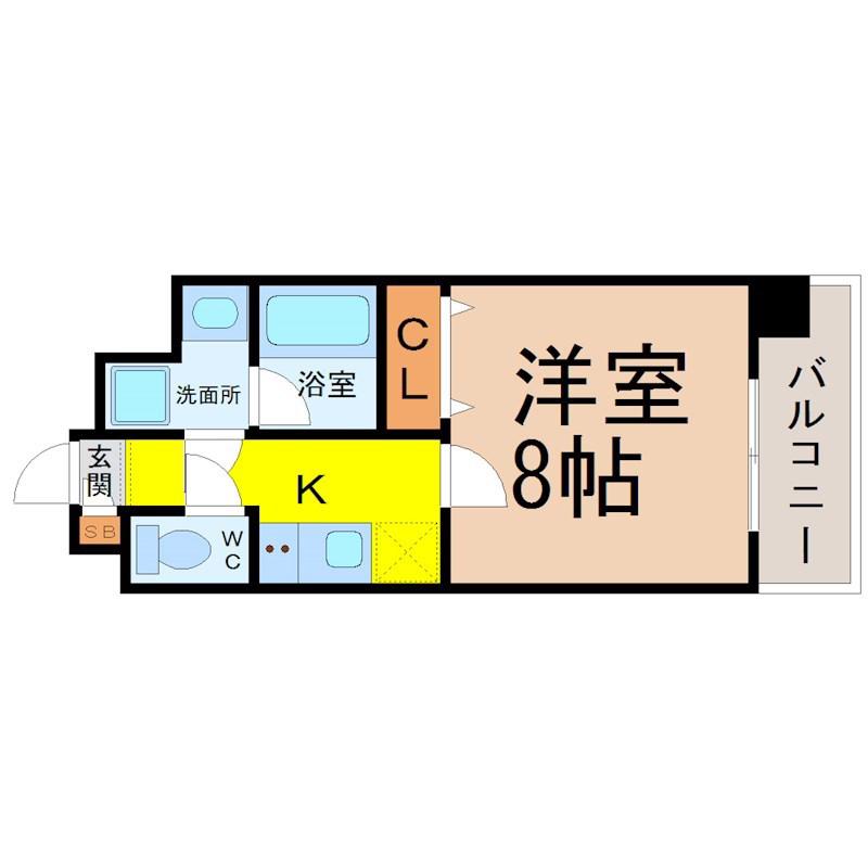 カレント茶屋が坂(1K/10階)の間取り写真