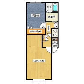 ベルシーヌ日の出(1LDK/2階)の間取り写真