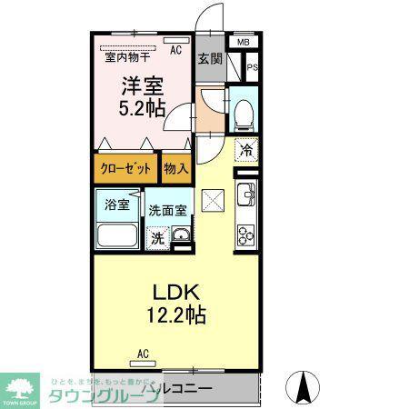 コルノリザイア(1LDK/3階)の間取り写真