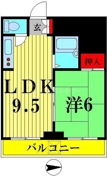 エグゼ渕江(1LDK/2階)の間取り写真