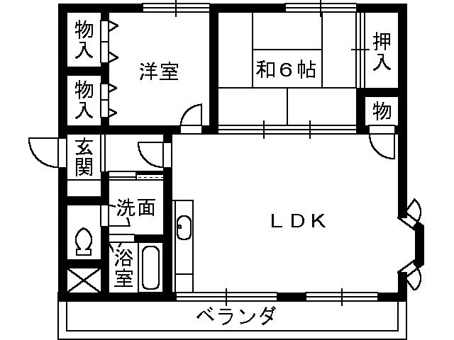 ステートリー羽衣(2LDK/3階)の間取り写真