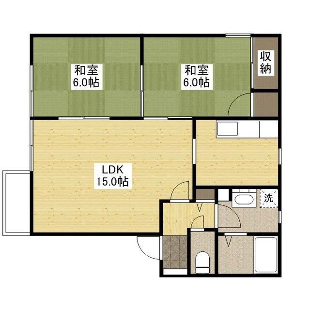 フレグランス中山上(2LDK/2階)の間取り写真