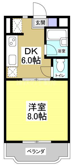 エマージュSHIGEII(1DK/2階)の間取り写真