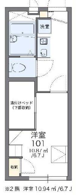 レオパレスTSUBASA(1K/2階)の間取り写真