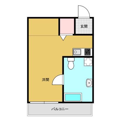 アメニティ大久保(ワンルーム/2階)の間取り写真