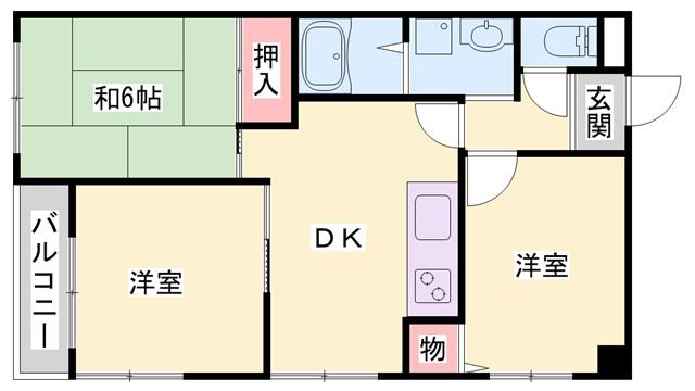ロイヤルコーポ荒井(2LDK/2階)の間取り写真