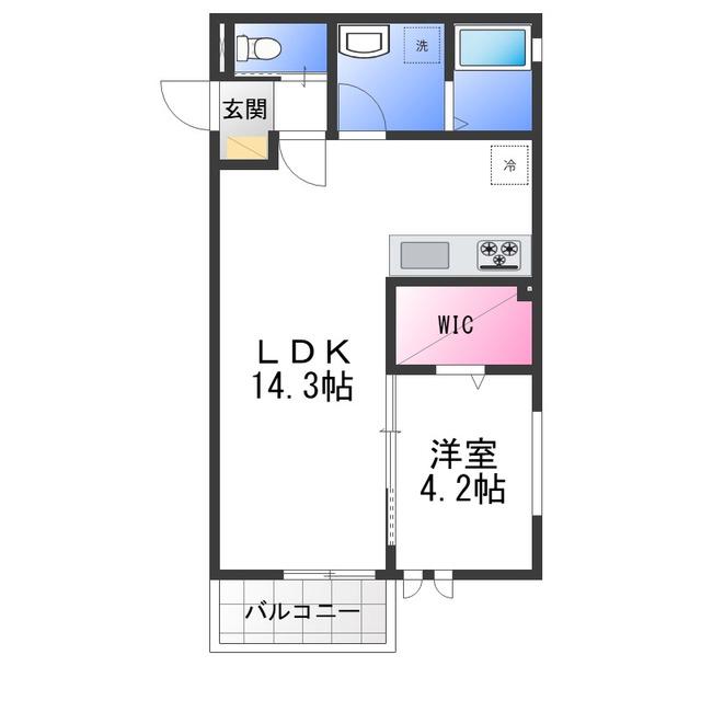 MAISONLUNA(1LDK/1階)の間取り写真