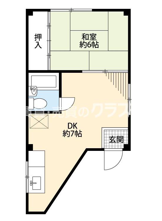 パールハイツ(1DK/3階)の間取り写真