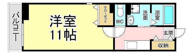 シャイン戸畑(1K/2階)の間取り写真