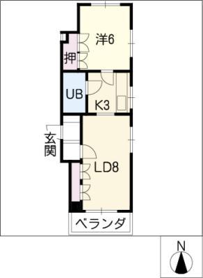 シャトレ覚王山(1LDK/1階)の間取り写真