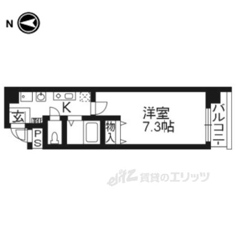 五条高倉VIVRE2(1K/8階)の間取り写真