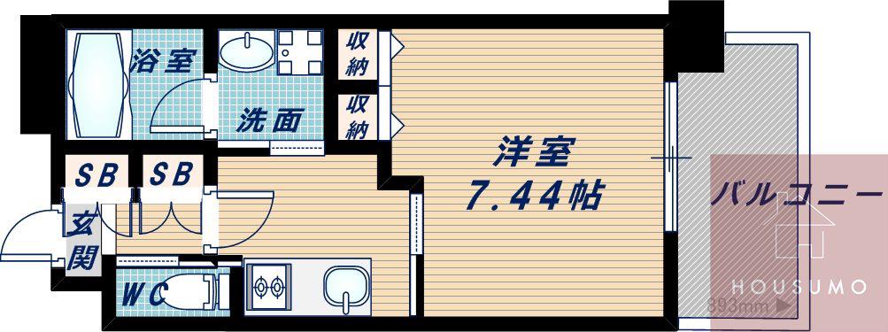 レジディア新大阪II(1K/3階)の間取り写真
